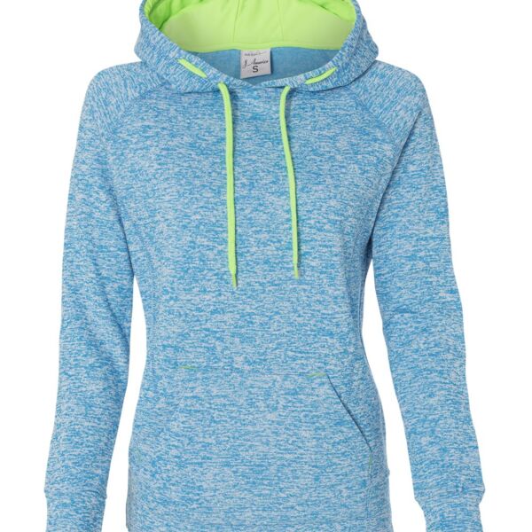 Ladies' Cosmic Poly Contrast Hooded Pullover Sweatshirt Thumbnail